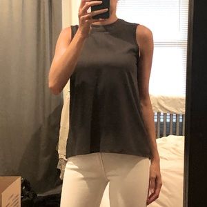 Paper Crane green/gray silky tank - S